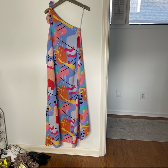 CROSBY by Mollie Burch Sasha High Low Midi Length One Shoulder Dress \\ 0 - Picture 9 of 11